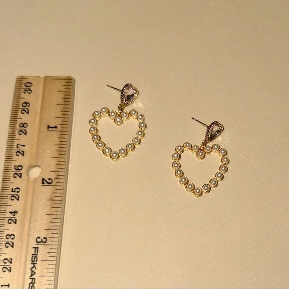 Crystal heart earrings N906 - Picture 4 of 4